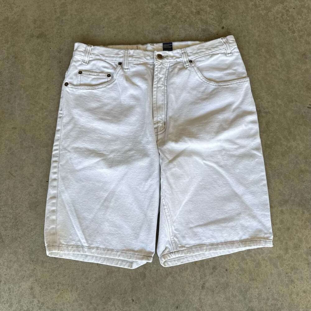 Vintage 90’s Route 66 Relaxed Fit White Denim Shorts